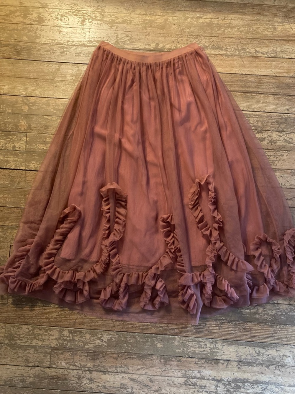 Anthropologie Felicity Tulle Ruffle Skirt in Rose - Picture 4 of 11